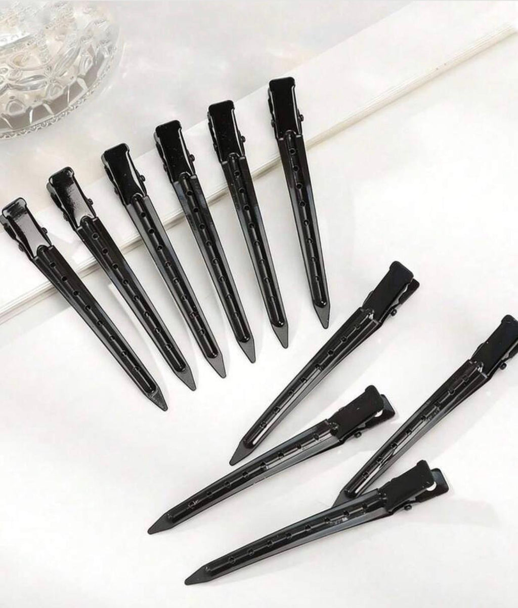 10 pièces pinces noires à boucles